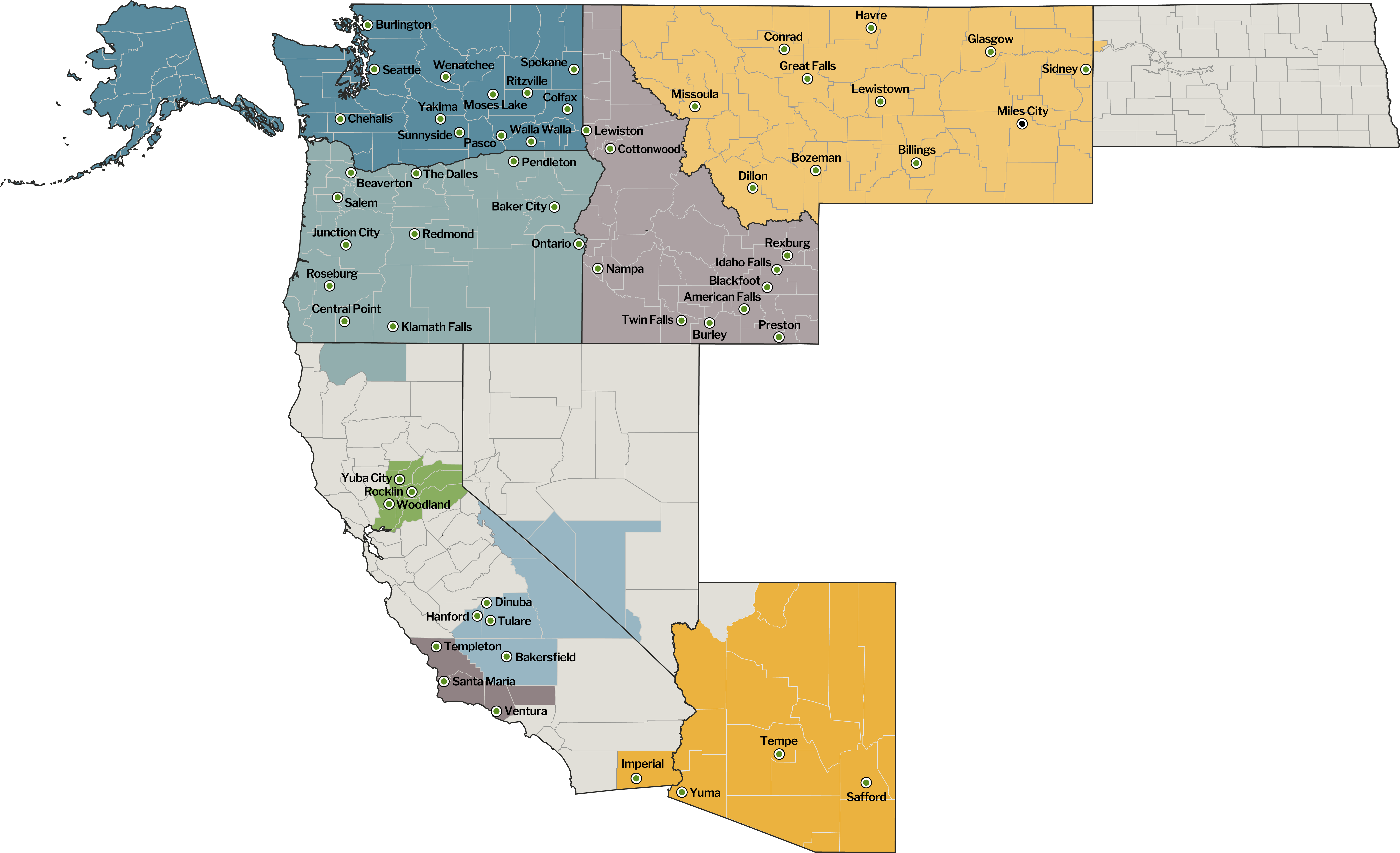 AgWest Region map